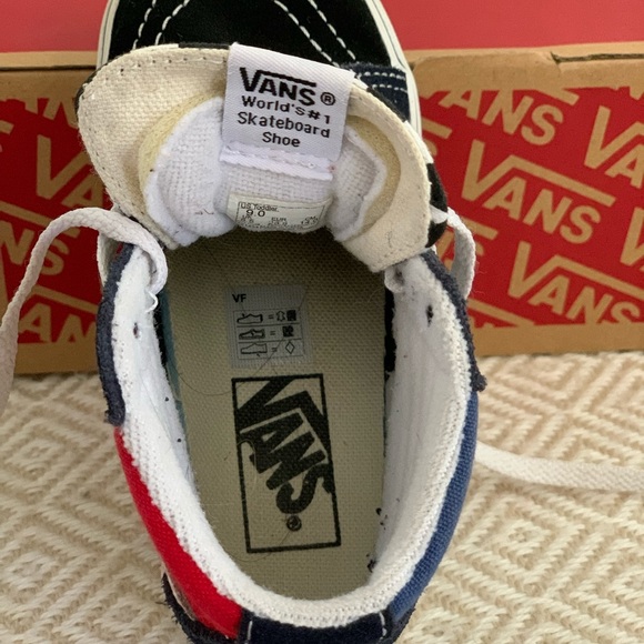 Sk8-HI Vans Navy/Red/Checker - Picture 4 of 4
